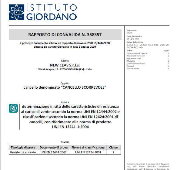 New Ceas Certificazione ISO